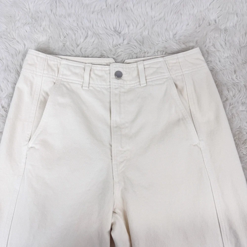 APIECE APART Meridian Straight Leg Relaxed Jean Size 30‎ Ecru Cream High Waist